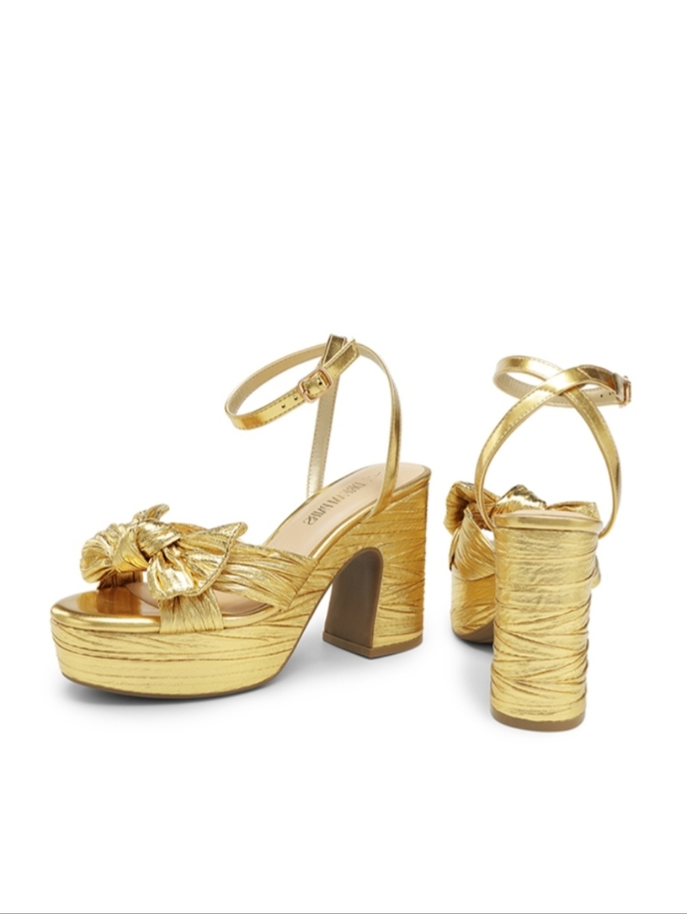 NWT Dream Pairs Bow Knot Platform Sandals Gold Size 8